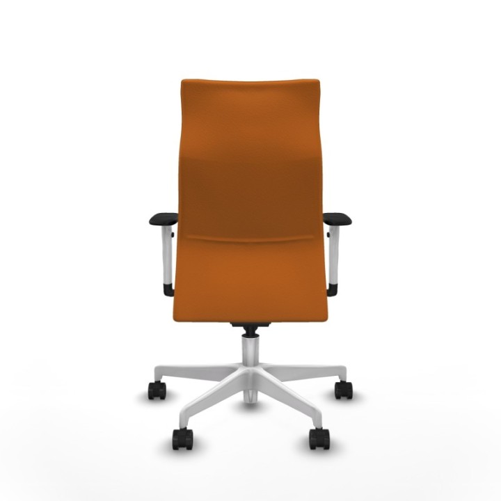 Albacete dirección sincro similpiel naranja brazos 1D blancos base blanca ruedas 65 nailon