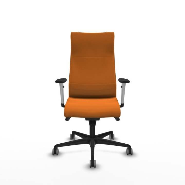 Albacete dirección sincro similpiel naranja brazos 1D blancos base nailon ruedas 65 engomadas