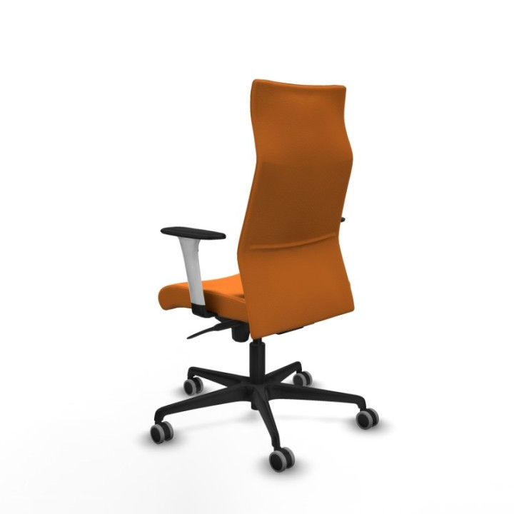 Albacete dirección sincro similpiel naranja brazos 1D blancos base nailon ruedas 65 engomadas