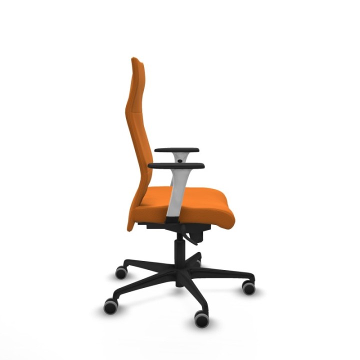 Albacete dirección sincro similpiel naranja brazos 1D blancos base nailon ruedas 65 engomadas