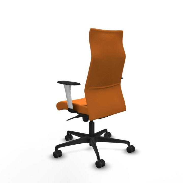 Albacete dirección sincro similpiel naranja brazos 1D blancos base nailon ruedas 65 nailon