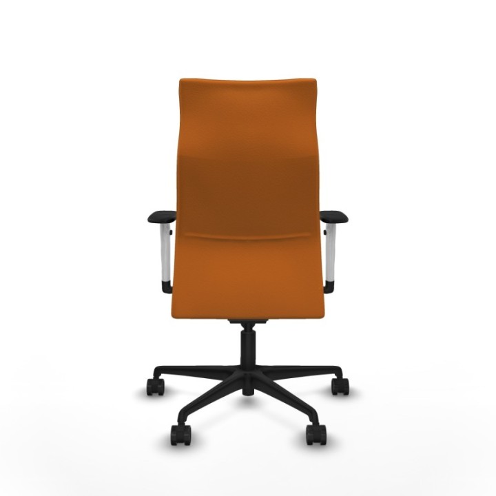 Albacete dirección sincro similpiel naranja brazos 1D blancos base nailon ruedas 65 nailon