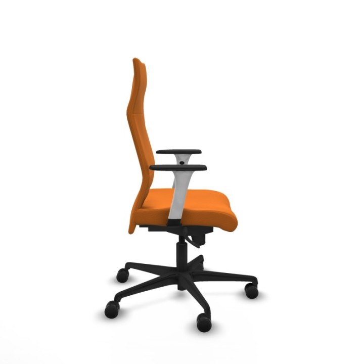 Albacete dirección sincro similpiel naranja brazos 1D blancos base nailon ruedas 65 nailon