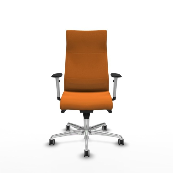 Albacete dirección sincro similpiel naranja brazos 1D blancos base aluminio ruedas 65 engomadas