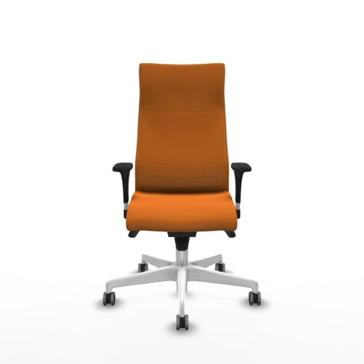 Albacete dirección sincro similpiel naranja brazos 1D cromados base blanca ruedas 65 engomadas