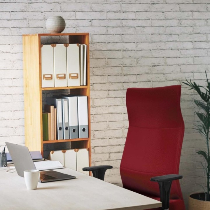 Albacete dirección sincro similpiel naranja brazos 1D cromados base blanca ruedas 65 engomadas