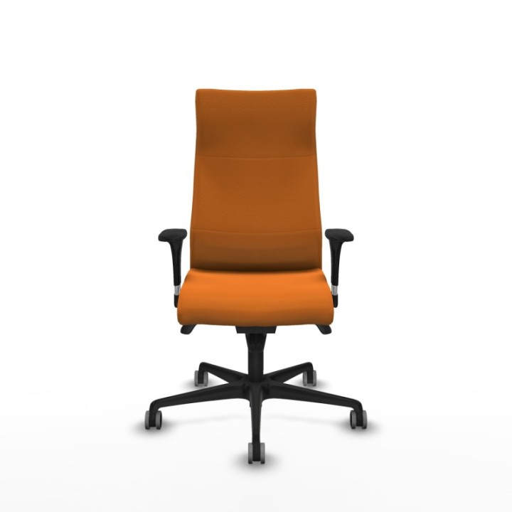 Albacete dirección sincro similpiel naranja brazos 1D cromados base nailon ruedas 65 engomadas