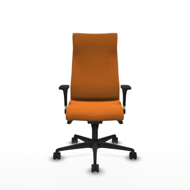 Albacete dirección sincro similpiel naranja brazos 1D cromados base nailon ruedas 65 nailon