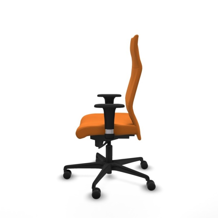 Albacete dirección sincro similpiel naranja brazos 1D cromados base nailon ruedas 65 nailon