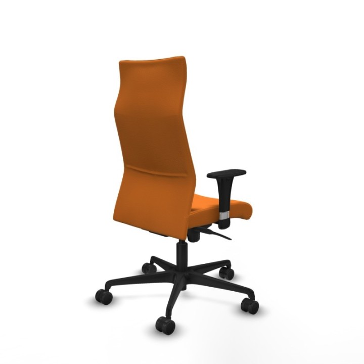 Albacete dirección sincro similpiel naranja brazos 1D cromados base nailon ruedas 65 nailon