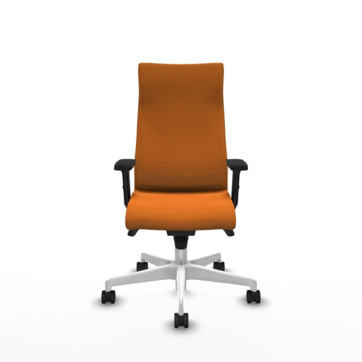 Albacete dirección sincro similpiel naranja brazos 2D base blanca ruedas 65 nailon