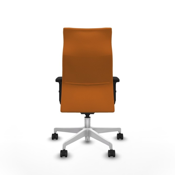 Albacete dirección sincro similpiel naranja brazos 2D base blanca ruedas 65 nailon