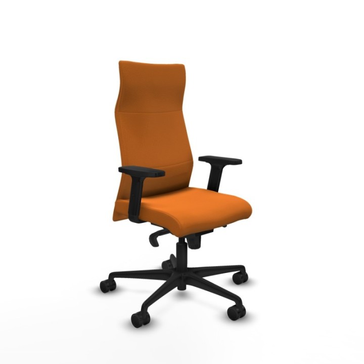 Albacete dirección sincro similpiel naranja brazos 2D base nailon ruedas 65 nailon