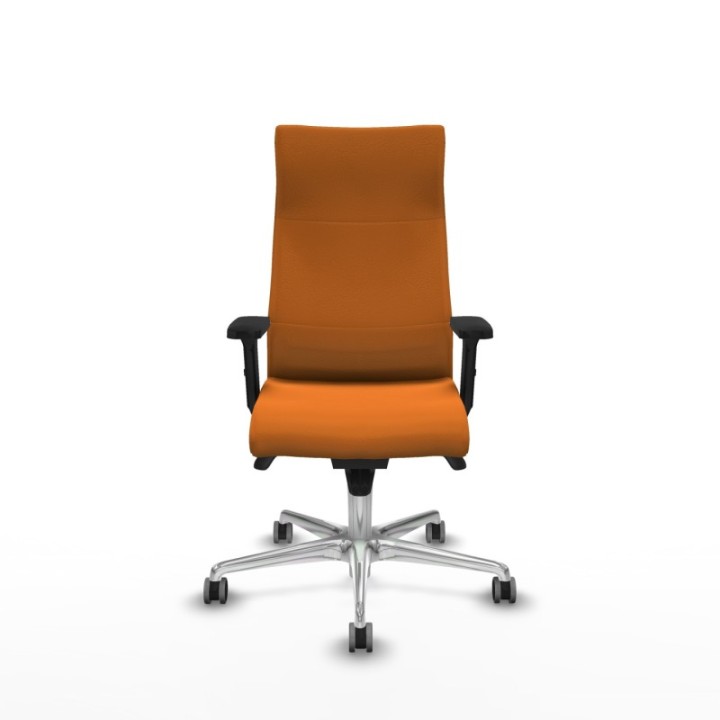 Albacete dirección sincro similpiel naranja brazos 2D base aluminio ruedas 65 engomadas