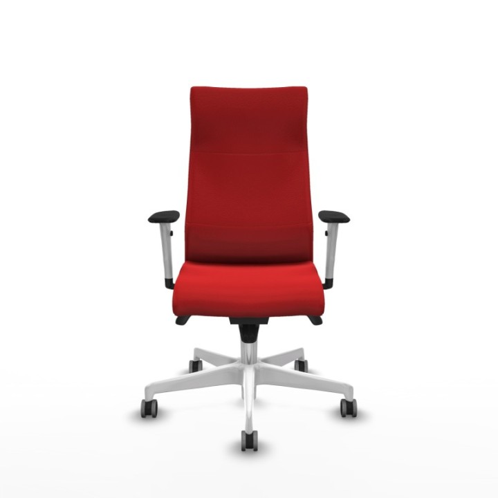 Albacete dirección sincro similpiel rojo brazos 1D blancos base blanca ruedas 65 engomadas