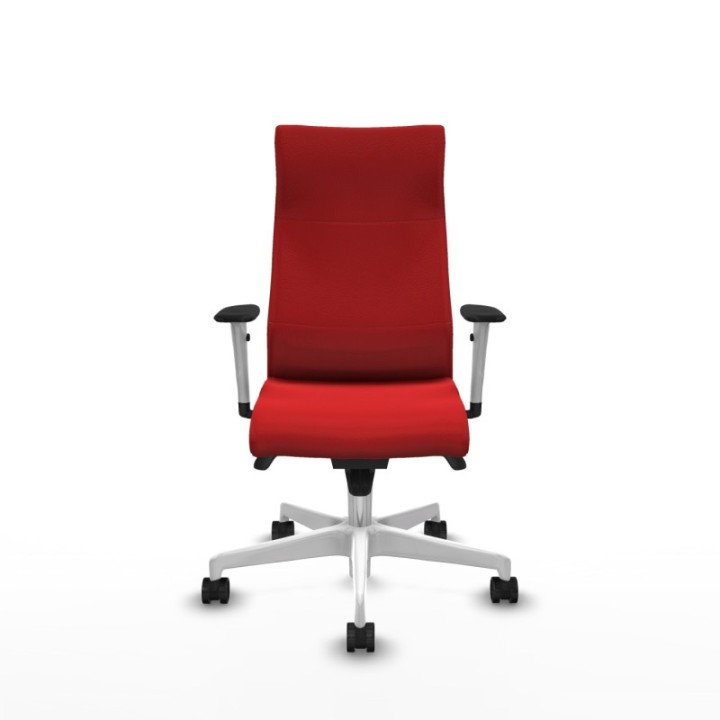 Albacete dirección sincro similpiel rojo brazos 1D blancos base blanca ruedas 65 nailon