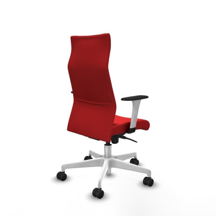 Albacete dirección sincro similpiel rojo brazos 1D blancos base blanca ruedas 65 nailon