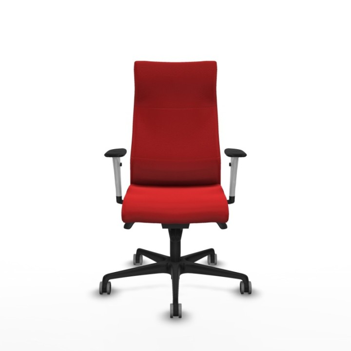 Albacete dirección sincro similpiel rojo brazos 1D blancos base nailon ruedas 65 engomadas