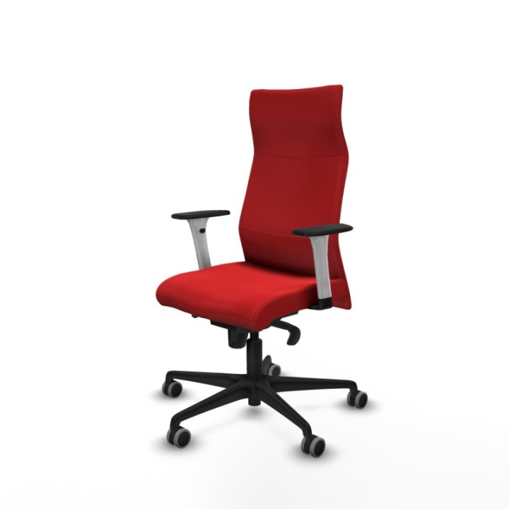 Albacete dirección sincro similpiel rojo brazos 1D blancos base nailon ruedas 65 engomadas