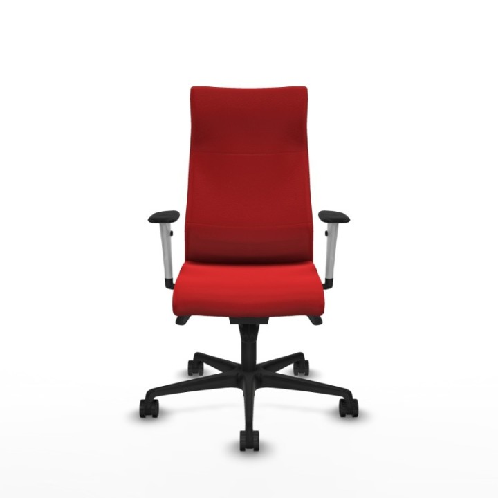 Albacete dirección sincro similpiel rojo brazos 1D blancos base nailon ruedas 65 nailon