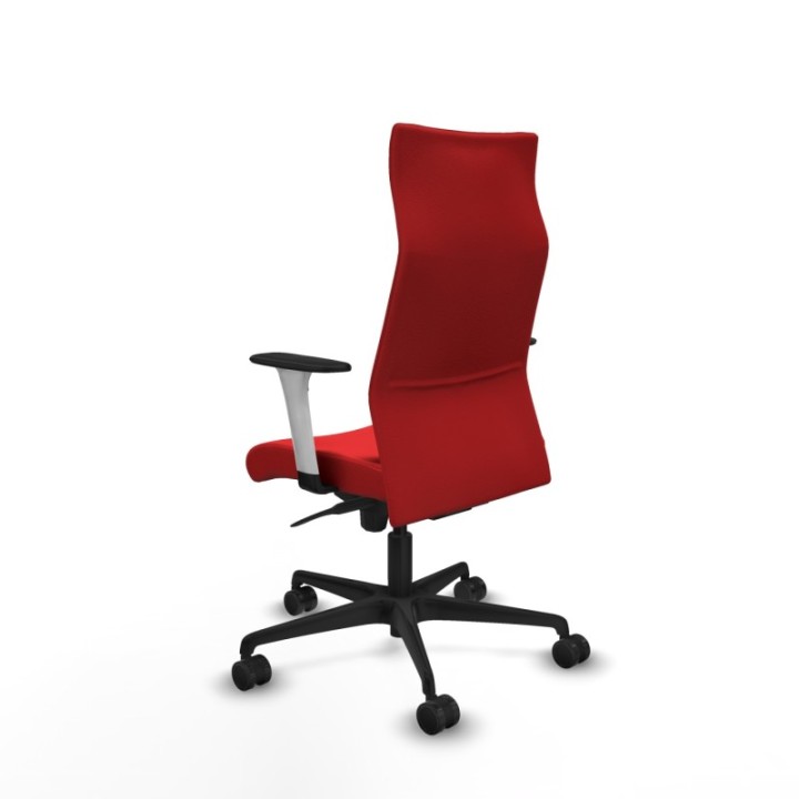 Albacete dirección sincro similpiel rojo brazos 1D blancos base nailon ruedas 65 nailon