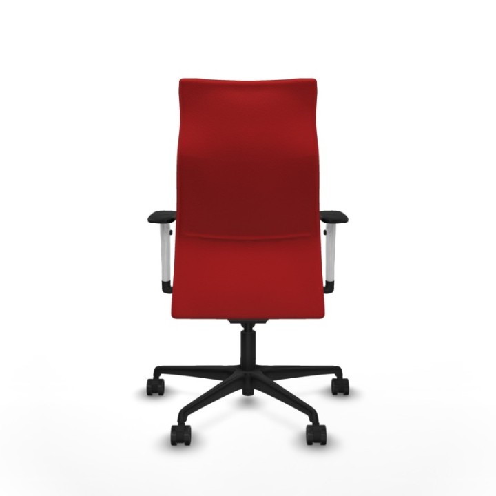 Albacete dirección sincro similpiel rojo brazos 1D blancos base nailon ruedas 65 nailon