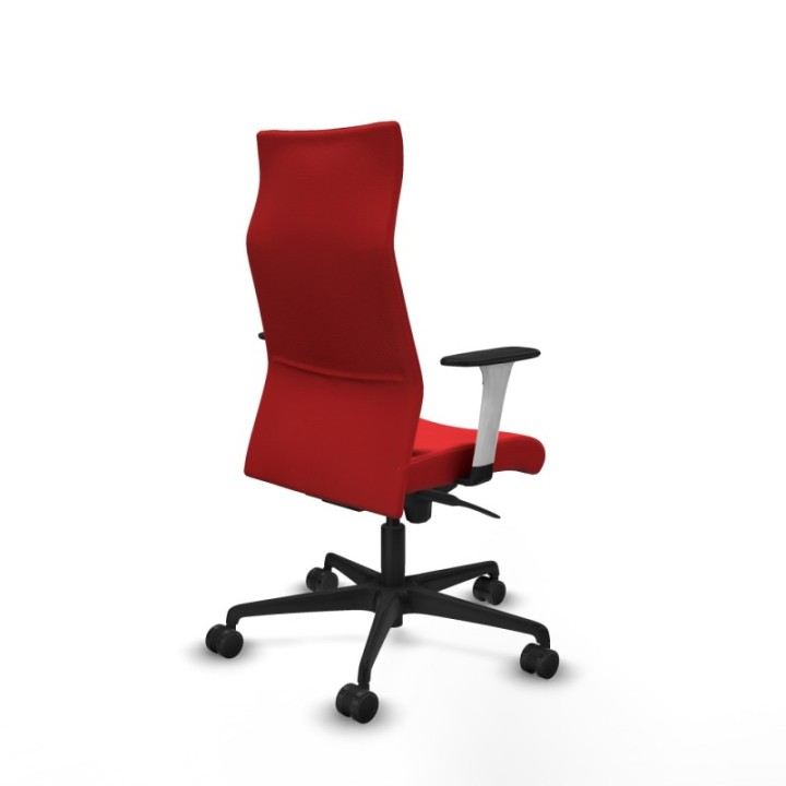 Albacete dirección sincro similpiel rojo brazos 1D blancos base nailon ruedas 65 nailon