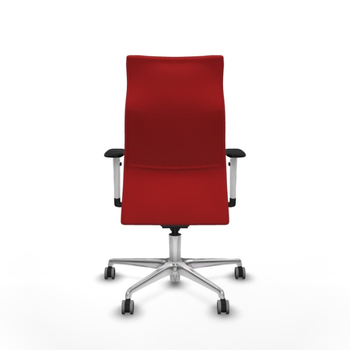 Albacete dirección sincro similpiel rojo brazos 1D blancos base aluminio ruedas 65 engomadas