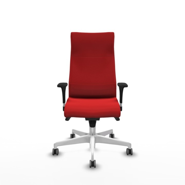 Albacete dirección sincro similpiel rojo brazos 1D cromados base blanca ruedas 65 engomadas