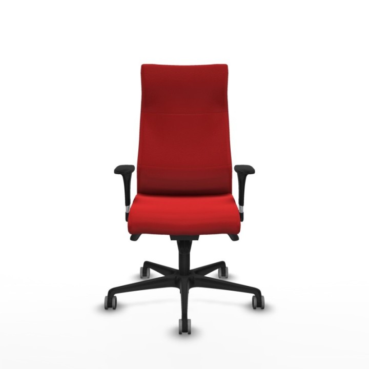 Albacete dirección sincro similpiel rojo brazos 1D cromados base nailon ruedas 65 engomadas