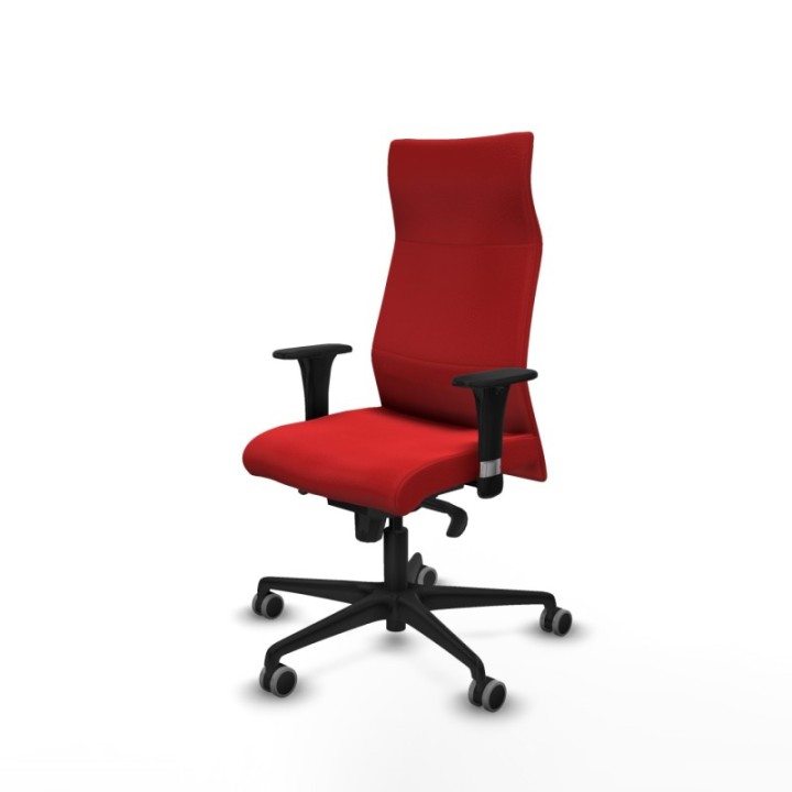 Albacete dirección sincro similpiel rojo brazos 1D cromados base nailon ruedas 65 engomadas