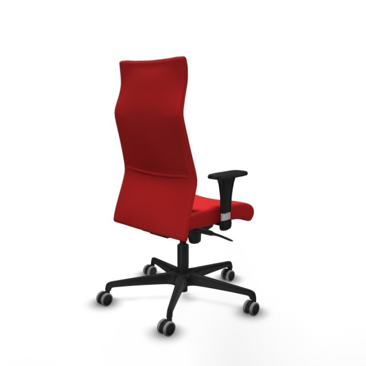 Albacete dirección sincro similpiel rojo brazos 1D cromados base nailon ruedas 65 engomadas