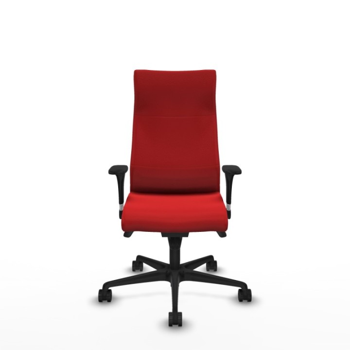 Albacete dirección sincro similpiel rojo brazos 1D cromados base nailon ruedas 65 nailon