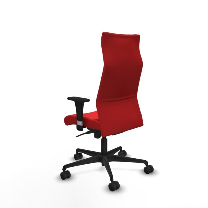 Albacete dirección sincro similpiel rojo brazos 1D cromados base nailon ruedas 65 nailon