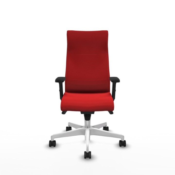 Albacete dirección sincro similpiel rojo brazos 2D base blanca ruedas 65 nailon