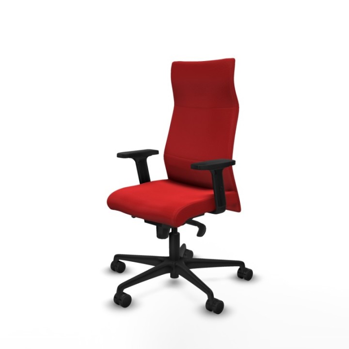 Albacete dirección sincro similpiel rojo brazos 2D base nailon ruedas 65 nailon