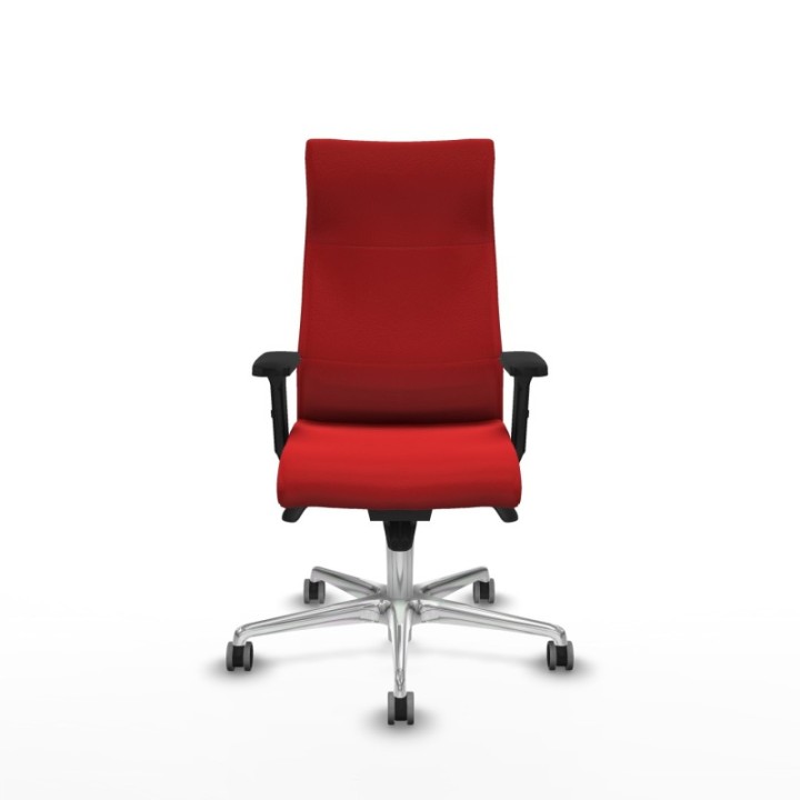 Albacete dirección sincro similpiel rojo brazos 2D base aluminio ruedas 65 engomadas