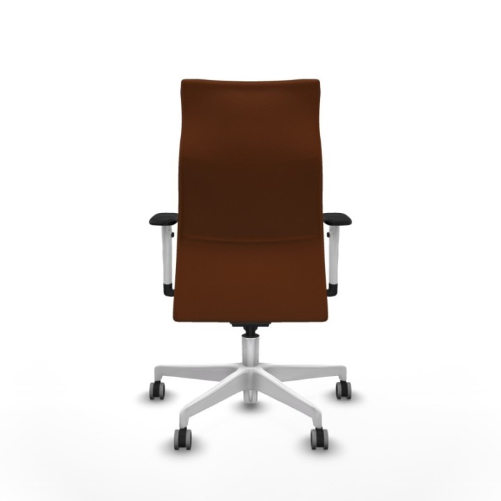 Albacete dirección sincro similpiel marrón brazos 1D blancos base blanca ruedas 65 engomadas