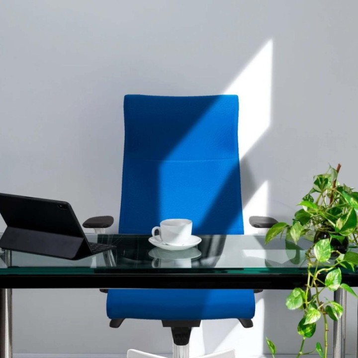 Albacete dirección sincro similpiel marrón brazos 1D blancos base blanca ruedas 65 engomadas