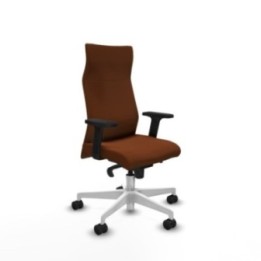 Albacete dirección sincro similpiel marrón brazos 2D base blanca ruedas 65 nailon