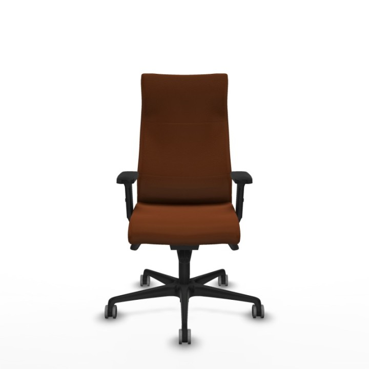 Albacete dirección sincro similpiel marrón brazos 2D base nailon ruedas 65 engomadas