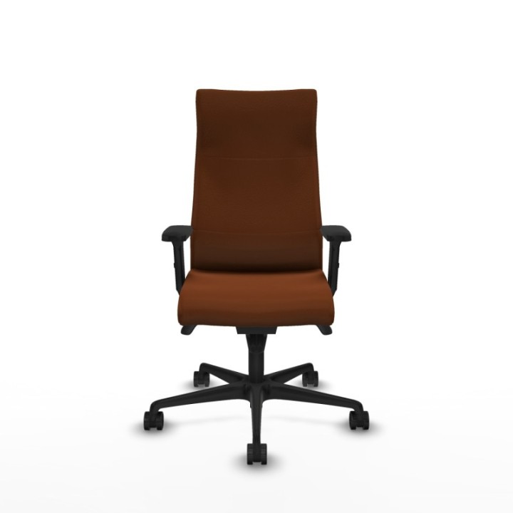 Albacete dirección sincro similpiel marrón brazos 2D base nailon ruedas 65 nailon