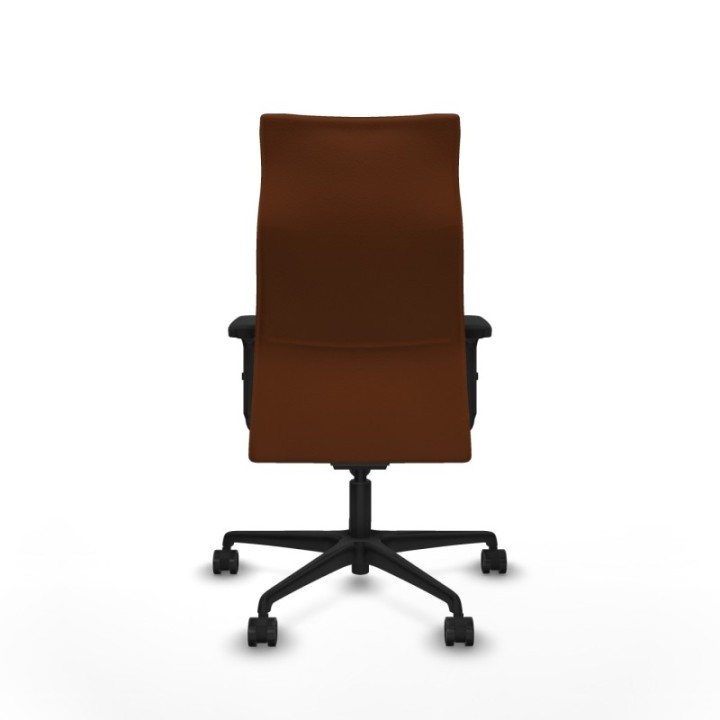 Albacete dirección sincro similpiel marrón brazos 2D base nailon ruedas 65 nailon