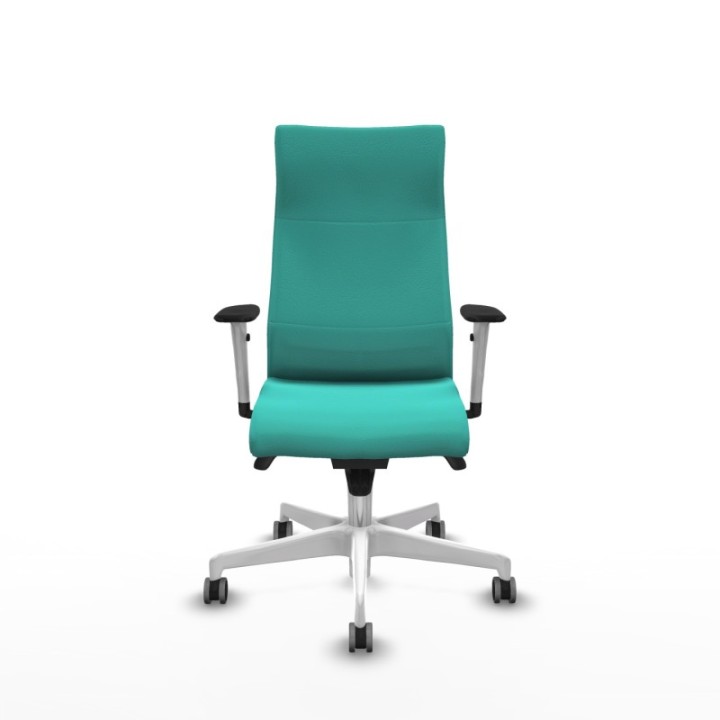 Albacete dirección sincro similpiel turquesa brazos 1D blancos base blanca ruedas 65 engomadas