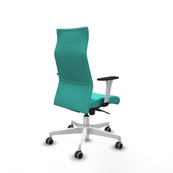 Albacete dirección sincro similpiel turquesa brazos 1D blancos base blanca ruedas 65 engomadas