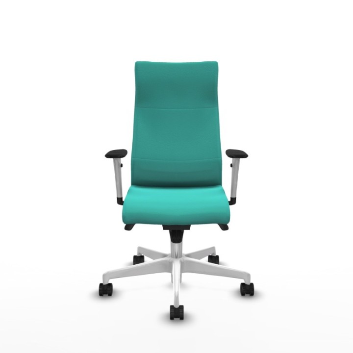 Albacete dirección sincro similpiel turquesa brazos 1D blancos base blanca ruedas 65 nailon