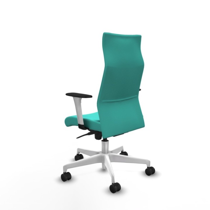 Albacete dirección sincro similpiel turquesa brazos 1D blancos base blanca ruedas 65 nailon