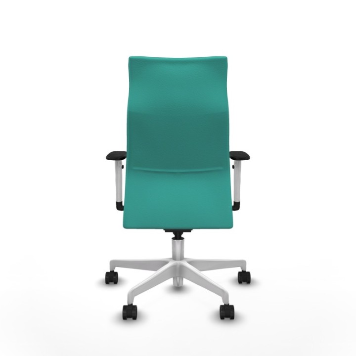 Albacete dirección sincro similpiel turquesa brazos 1D blancos base blanca ruedas 65 nailon