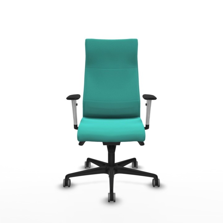 Albacete dirección sincro similpiel turquesa brazos 1D blancos base nailon ruedas 65 engomadas