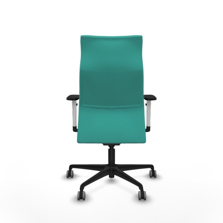 Albacete dirección sincro similpiel turquesa brazos 1D blancos base nailon ruedas 65 engomadas